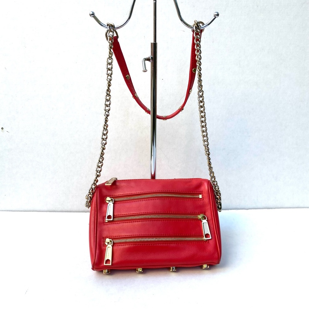 Rebecca Minkoff red leather crossbody multi-way bag